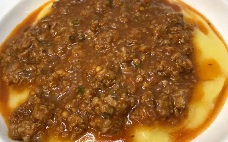 Polenta com Carne Moída