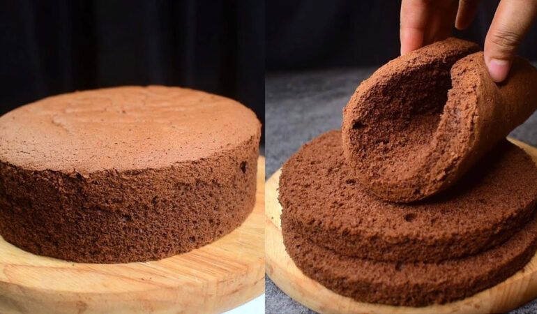 Pão de Ló de Chocolate fofinho e levinho