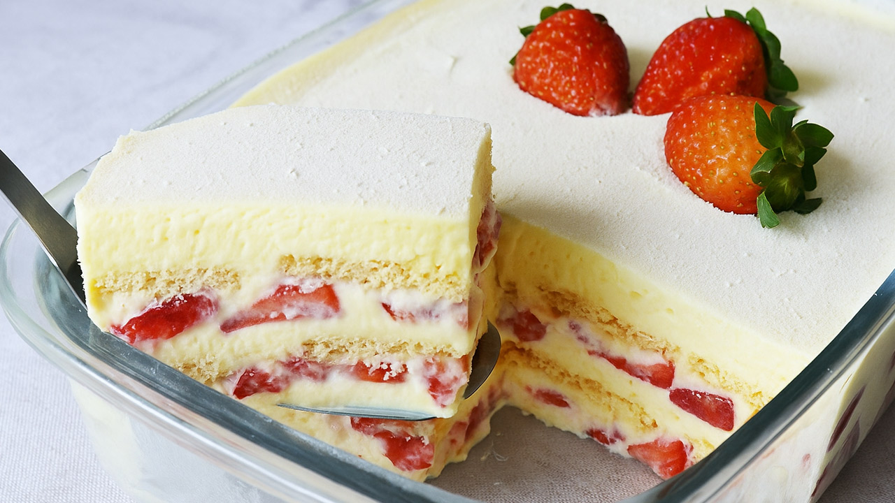 Pavê de Leite Ninho com Morangos