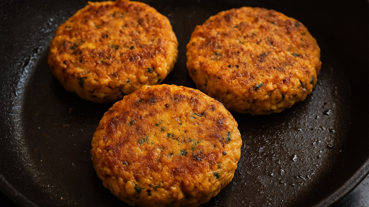 Hamburguer Vegano de Grão-de-Bico 1 Hamburguer vegano de grão-de-bico