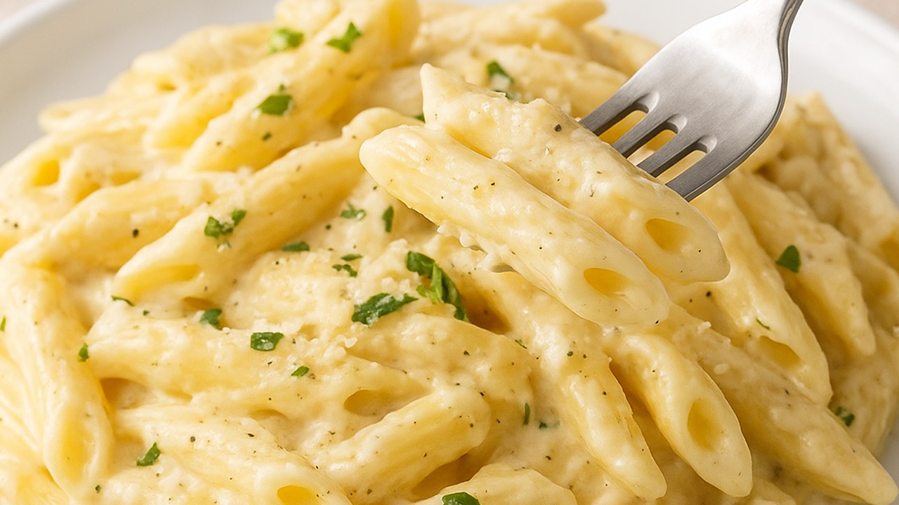 Macarrão ao Molho Quatro Queijos (Maravilhoso) 1 Macarrão com molho quatro queijos