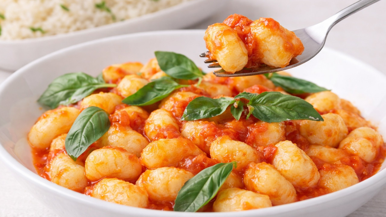 Nhoque de Mandioca com Molho de Tomate 1 Nhoque de Mandioca