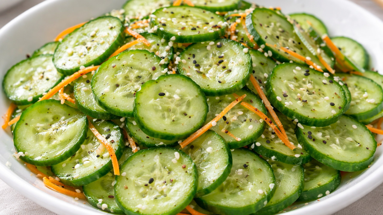 Sunomono salada japonesa de pepino