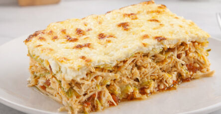 Lasanha de frango cremosa com requeijão