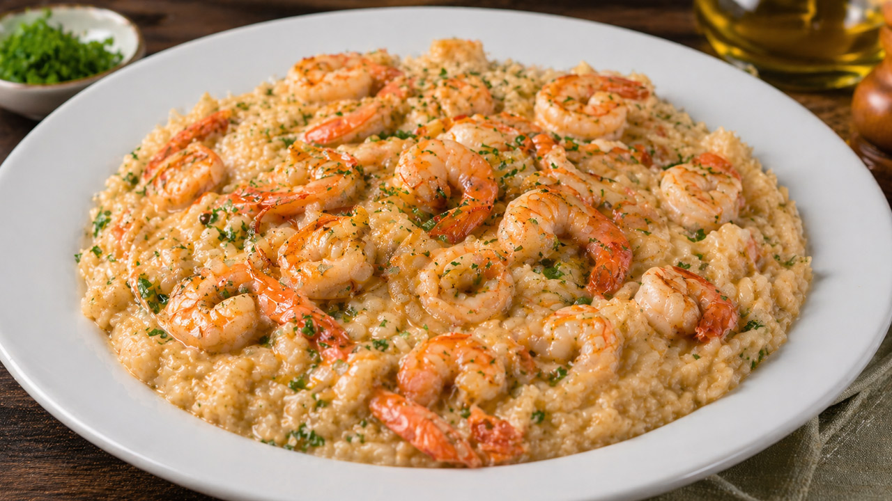 Risoto de camarão